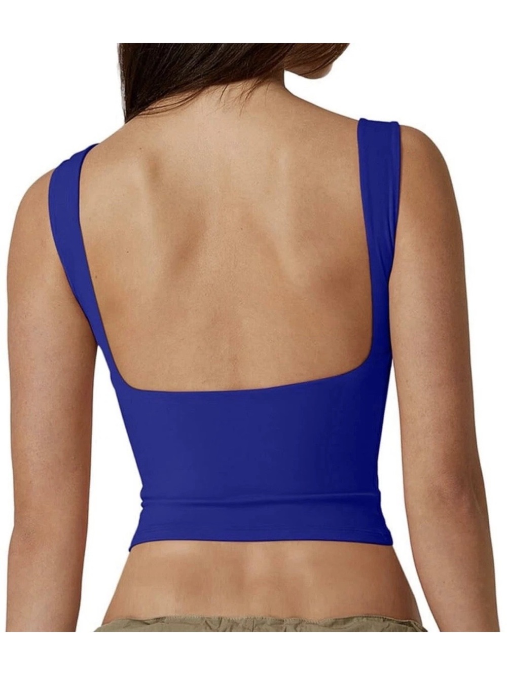 Square-Back Crop Tank Top in Royal Blue